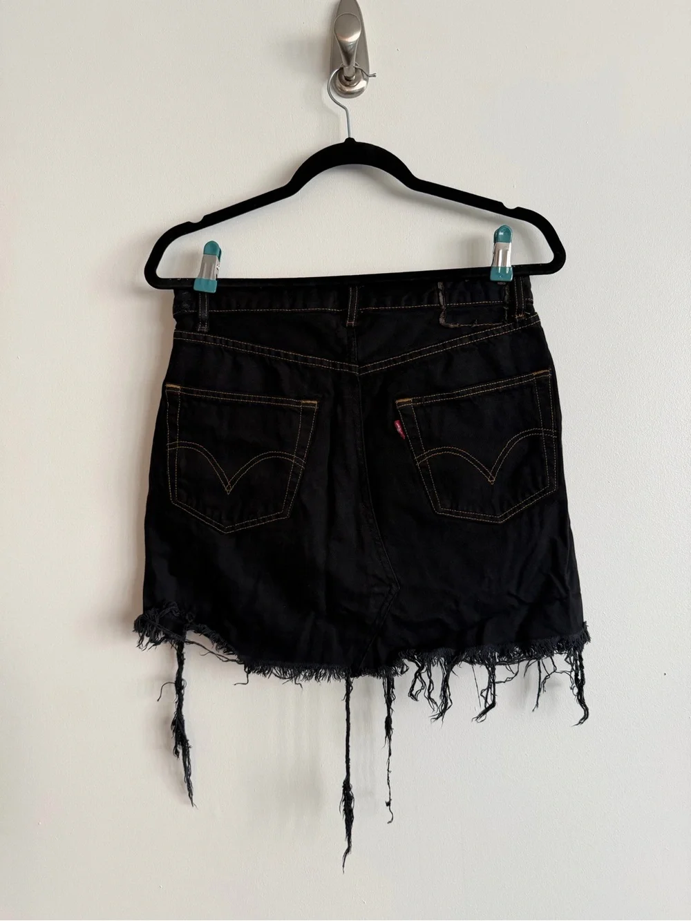 Black Distressed Denim Skirt Levi’s